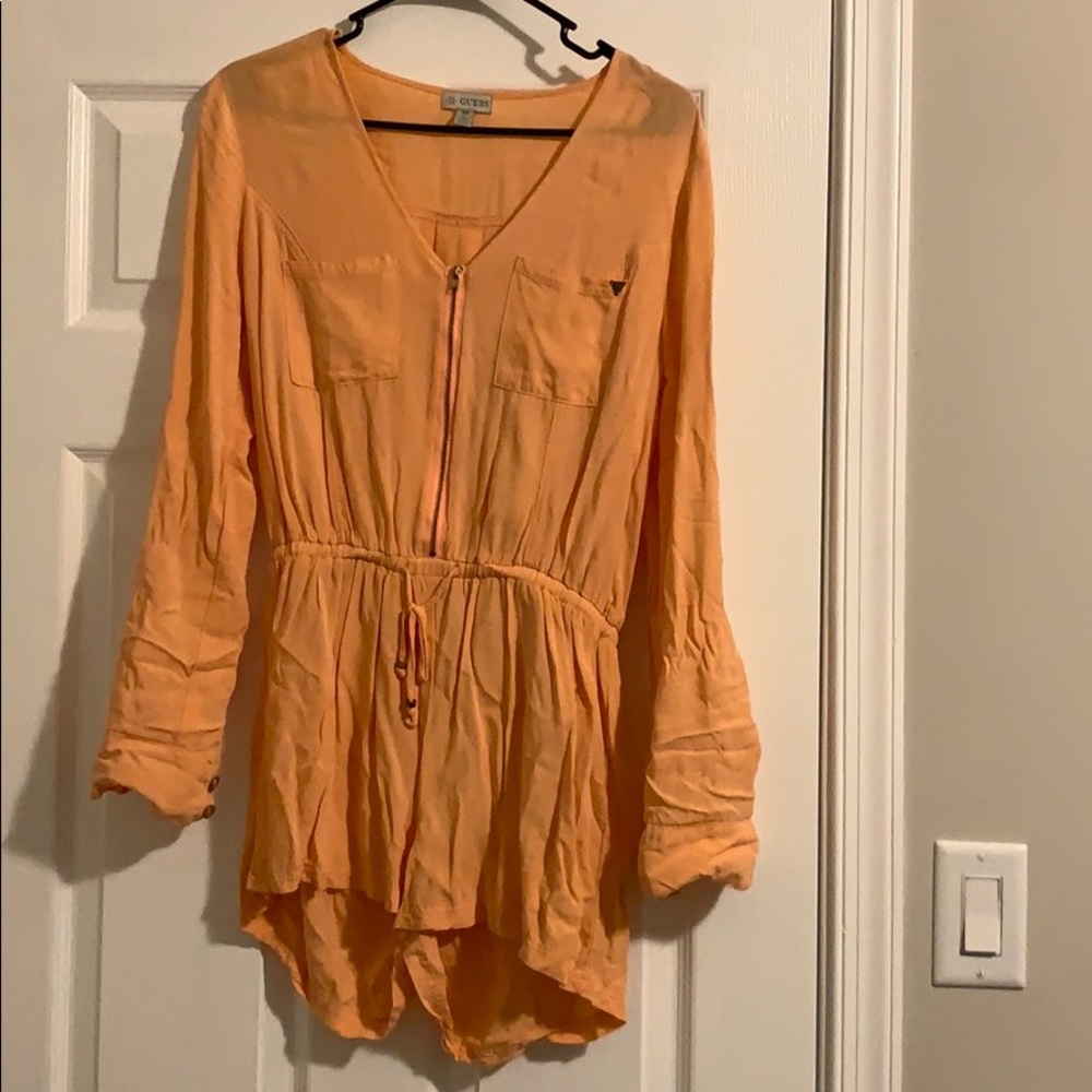 Long sleeve flamingo colored romper (worn once)